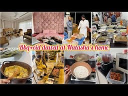 Natasha Waqas k ghr Eid ki dawat | First time namkeen gosht banaya | bbq+dawat + home cleaning