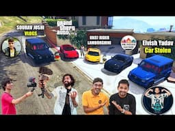 Franklin and ShinChan Stolen Sourav Joshi Vlogs and UK07 RIDER or Elvish Yadav Car Stolen in GTA 5