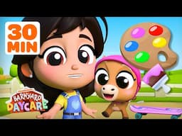 30 Minutes of GUESS THE MISSING COLOR Games w/ Farmer Mia, Milo, and Baby Pony 🐴🎨 | Barnyard Daycare