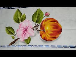 Aula de pintura em tecido - Como pintar pêssego 🍑