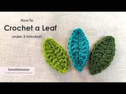 Crochet leaf _ very easy for a beginner _ detailed tutorial