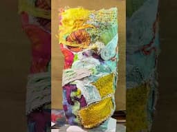 Shaping a Mixed Media Vessel #shorts  #art #fiberart #handstitching