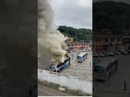 Princípio de incêndio em ônibus, em Joinville