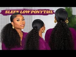 Sleek Low Ponytail On Thick Short Natural Hair (Type 4) | NO HEAT | NO FLAKES | Chev B.