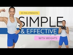 30 Min Beginner Friendly Toning Workout for UPPER BODY With Weights