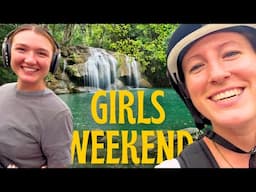 Girls Trip: Bangkok to Kanchanaburi Thailand 🇹🇭 River Kwai, Thai Food, Bus to Erawan Falls