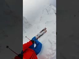 Pov, your buddy says it's not that steep 😂 #skiing #extremesports #extremeskiing