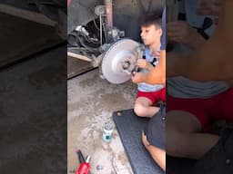 Showing My Son How To Do A Brake Job. #automotive #fatherandson #cartok