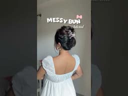 My Messy bun tutorial 💗🎀🫢 #summerhairstyles #shorts #clawcliphairstyles