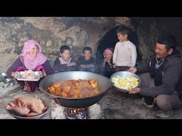 Cold Winter Day in a Cave and Cooking Village Style Food | Village Life of Afghanistan | Snow Day