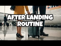What do cabin crew members do after landing?