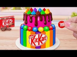 Sweet Rainbow Cake Recipe With KitKat🌈How To Make Miniature KITKAT Chocolate Cake🍬