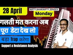 28 Apr  गलती मत करना | Call Put |  ⚫️ Sensex, Nifty, Banknify Analysis