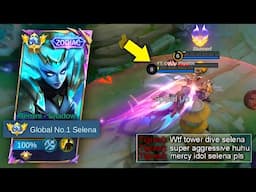 SELENA TOWER DIVE + SUPER AGGRESSIVE GAMEPLAY  | SELENA BEST BUILD (SUPER FAST ROTATION) - MLBB