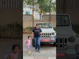 Manvi requests Anand Mahindra ji for a pink car #tharroxx #thar #mahindra #anandmahindra #pink #baby