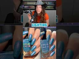 Lighting is ✨everything✨ crushed holo + shimmer nail polish Cowboy Tears🤠💧 Holo Taco