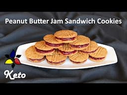 Peanut Butter and Jam Sandwich Cookies – sugar free, gluten free | Keto Cookies