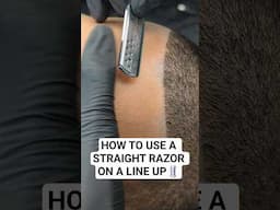 HOW TO USE A STRAIGHT RAZOR ON A LINE UP #shorts #barber #barbershop #haircut #hair #fade