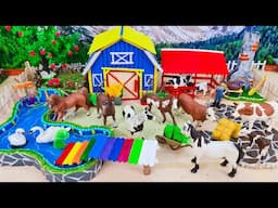 Top The Most Satisfying Build mountain farm Diorama - Barn for Cow, Horse - Miniature Cattle Farm