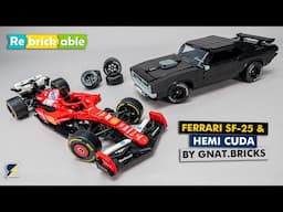 Best way to use the tires from the F1 Williams set - custom Ferrari SF-25 & Hemi Cuda by gnat.bricks