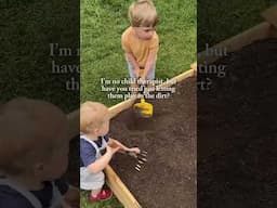 Outside the kids are so much better behaved, laughing and having fun🌿#garden #nature #moms #kids