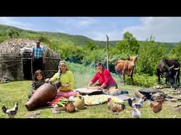 Nomadic Life in Iran | Traditional Cow Milking & Homemade Butter Making