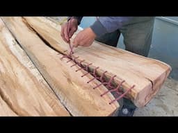 Unbelievable Creativity if U Don't Watch // Transforming Deformed Wooden Panels Into Art Tables