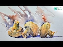 Easy Watercolour Mushrooms
