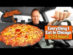 I ate an XL Crispy Sausage Pizza | *FULL DAY OF EATING IN CHICAGO* 🍰🌭🍕