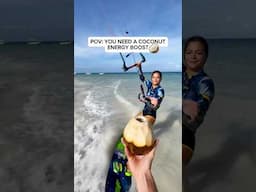 Coconut Energy Boost while Kitesurfing! 😳🥥
