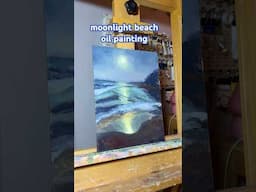 Moonlight beach oil painting 🐬