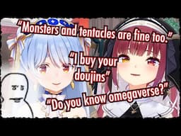 Marines traumatizes Pekora with UNHINGED conversations in Pekomari week (compilation)