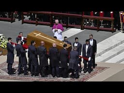 Pope Francis’ coffin carried back inside St Peter’s Basilica following the end of funeral