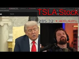 Destiny Reacts To President Trump Bilateral Meeting With Live Tesla Stock Ticker Showing HUGE Dump