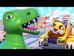 Super Rescue team Vs. Giant DINOSAUR! Who will win? | Cars & Trucks Rescue Squad