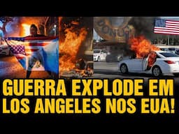 Guerra nas ruas dos EUA! Trump envia tropas a Los Angeles,  Califórnia se revolta e processa! 😮 🇺🇸