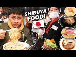Authentic JAPANESE Food Tour  in Tokyo, JAPAN🇯🇵 SHIBUYA Food Tour! Ramen, Sushi, Steak!