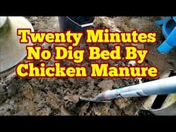 Making No Dig Bed In Twenty Minutes/ Using Chicken Coop Bedding Manure/ Talk About Charles Dowding