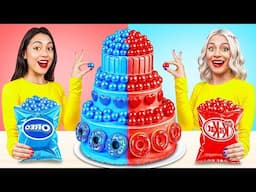 Red Food vs Blue Food Challenge! Eating Everything in One Color Challenge by MEGA GAME