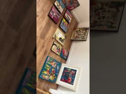 Figuring out where to put my paintings #art #artinstruction #mixedmedia
