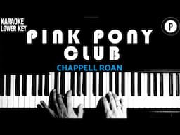 Chappell Roan - Pink Pony Club LOWER KEY Slowed Acoustic Piano Instrumental Cover MALE KEY