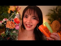 ASMR Cozy Spring Personal Attention🌷🌱🌼 (skincare, face writing, pampering, guided relaxation)