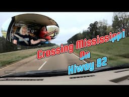 Towing our Cargo Trailer Conversion On Moving Day To Arkansas On Hiway 82 In Mississippi. ROUGH!