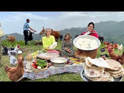 Daily Nomadic Life Iran | Preparing Homemade Organic Cheese & Baking Bread 2