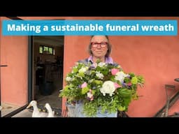 How to make a fresh flower funeral wreath with no floral foam, no plastic, no wire - just flowers x