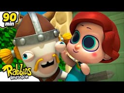 Not easy being a Rabbid | RABBIDS INVASION 🐰 | 90mn Compilation | Cartoon for kids