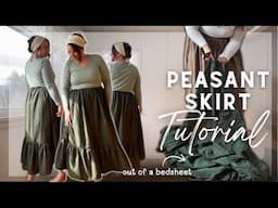 Easy *Beginner Friendly* PEASANT SKIRT Tutorial (out of a bedsheet!)