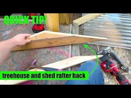 Building a Treehouse- Shed Rafter Building DIY ULTRA SIMPLE tip