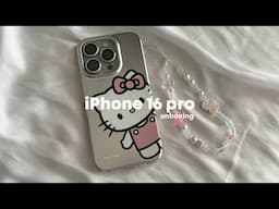 iPhone 16 Pro (natural titanium) aesthetic unboxing + accessories | India