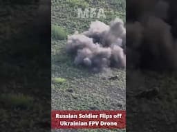 Russian Soldier Flips off to Ukrainian Drone #russiaukrainewar #russia #ukraine